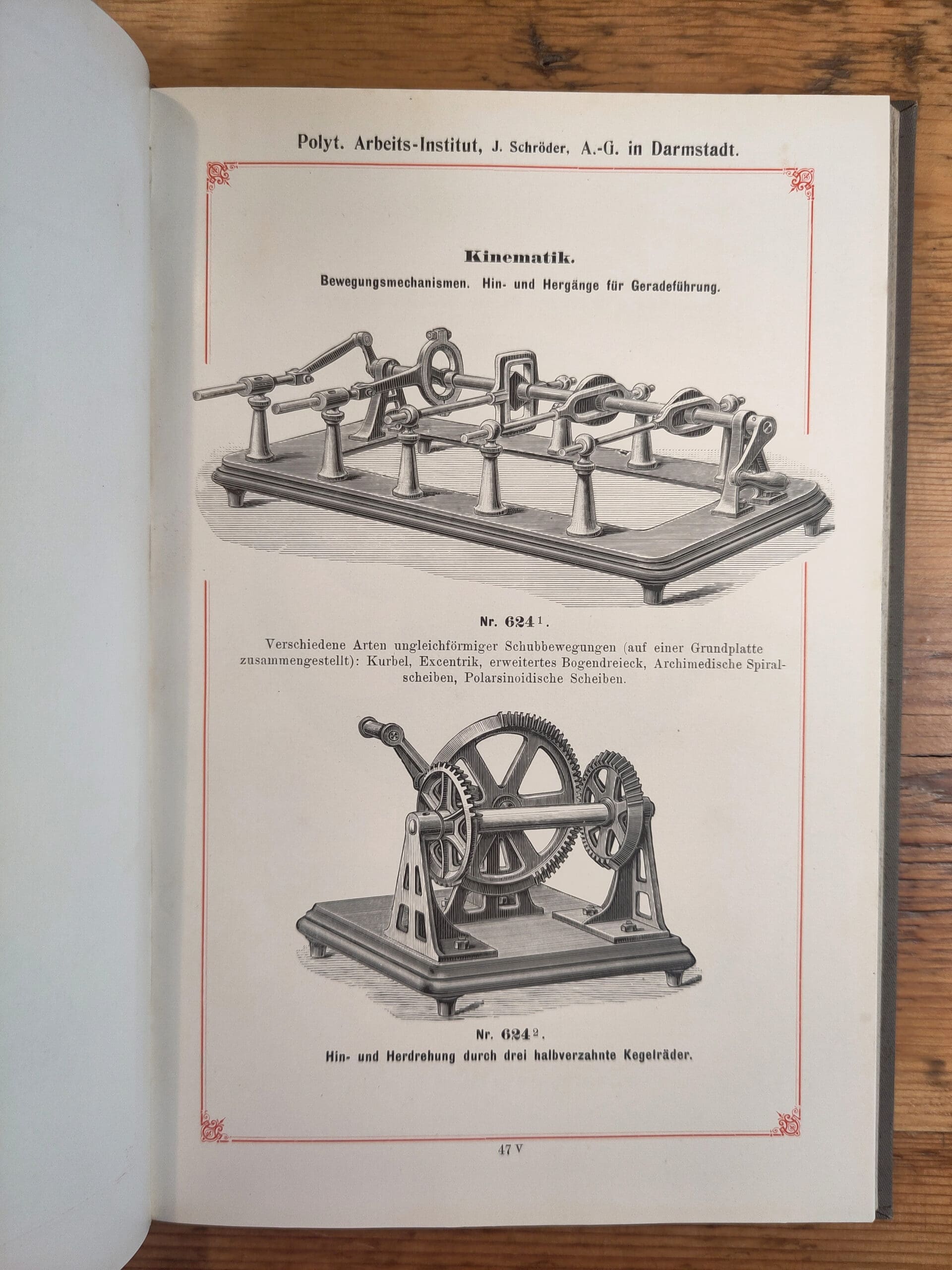 Set of 2: Illustrations of teaching models and apparatus – J. Schröder Darmstadt (1899) – detail photo
