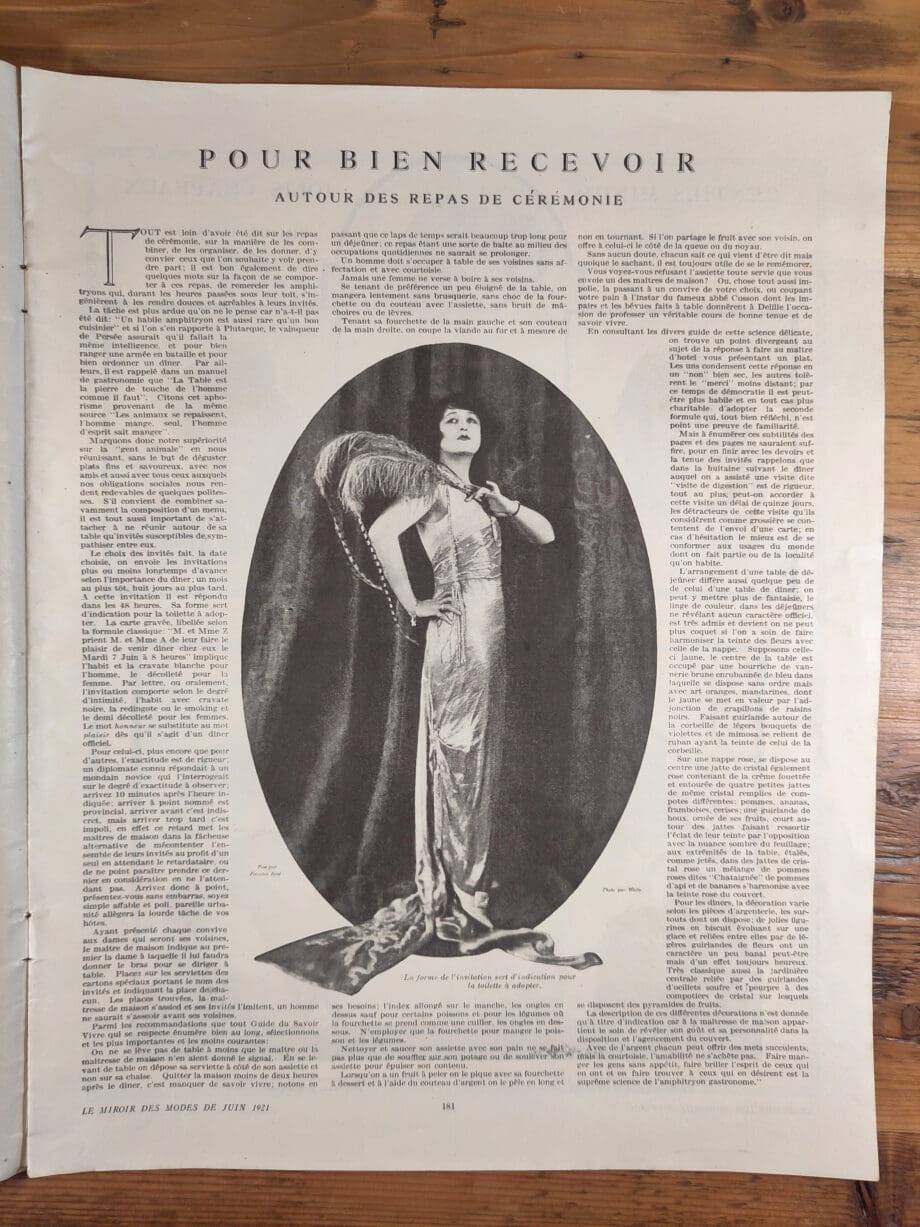 Le Miroir des Modes - June 1921, No. 6 | Vintage French Fashion Magazine | Art Deco Illustration - Vergulde Kat