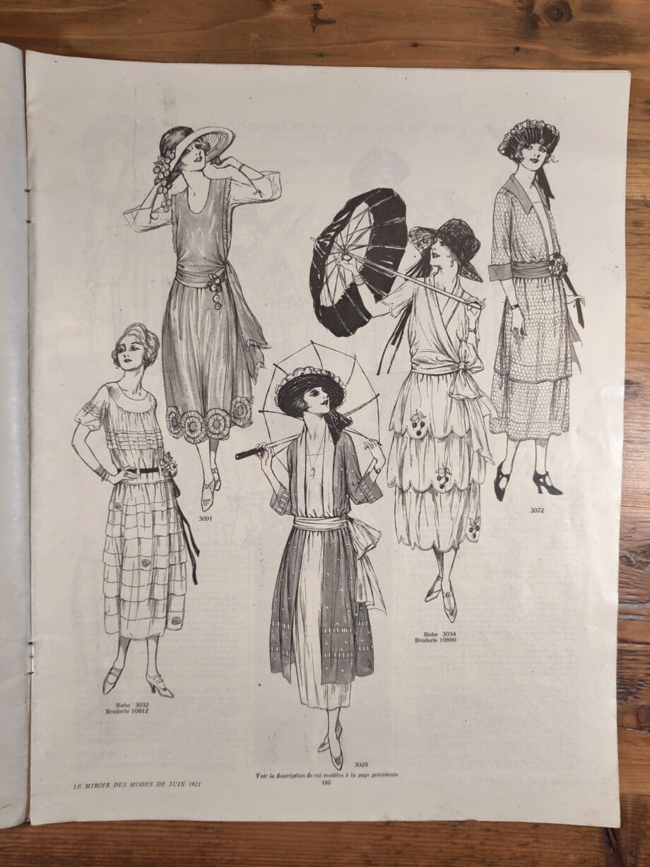 Le Miroir des Modes - June 1921, No. 6 | Vintage French Fashion Magazine | Art Deco Illustration - Vergulde Kat