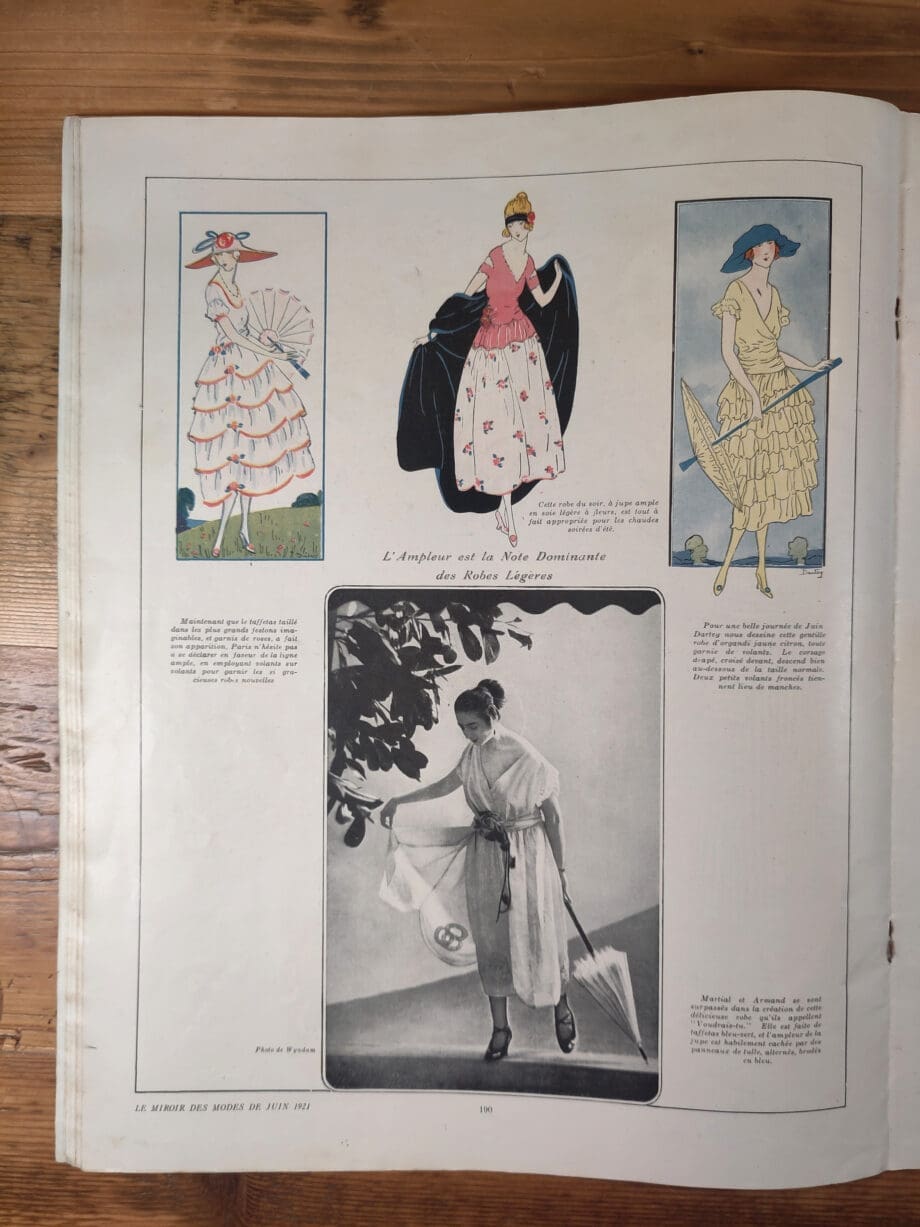 Le Miroir des Modes - June 1921, No. 6 | Vintage French Fashion Magazine | Art Deco Illustration - Vergulde Kat