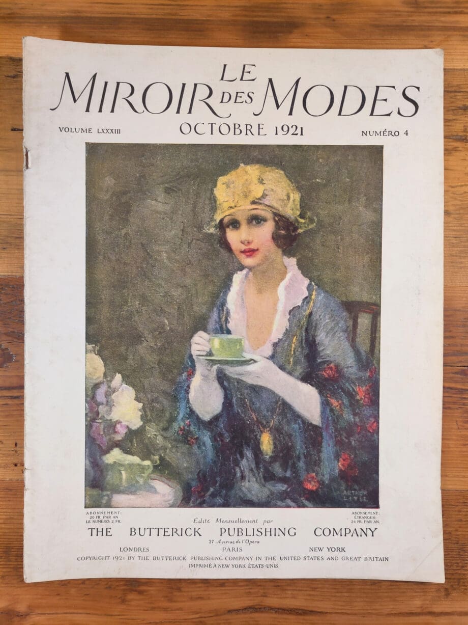 Le Miroir des Modes - October 1921, No. 4 | Vintage French Fashion Magazine with Art Deco Illustration - Vergulde Kat