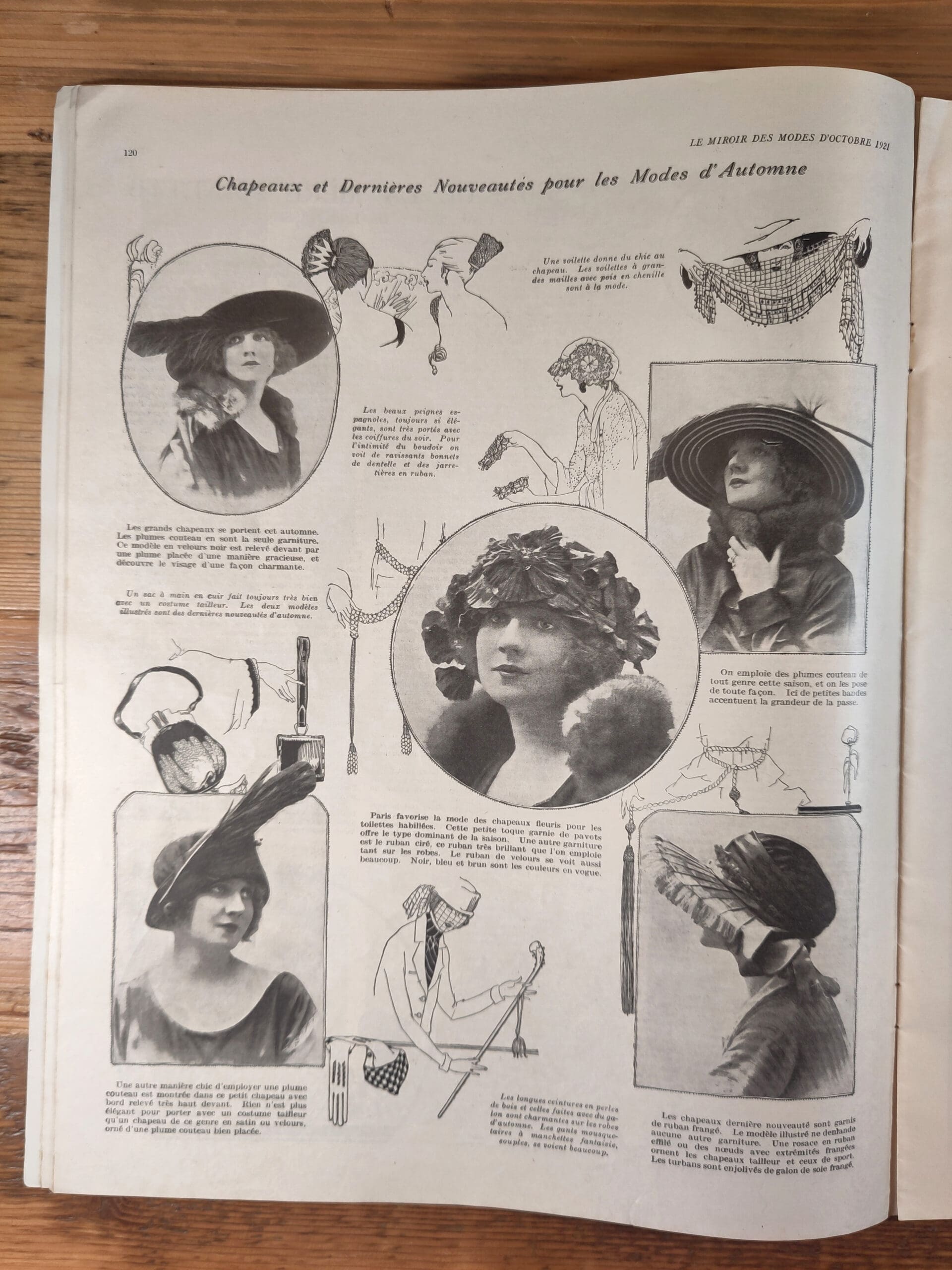 Le Miroir des Modes - October 1921, No. 4 | Vintage French Fashion Magazine with Art Deco Illustration - detail photo