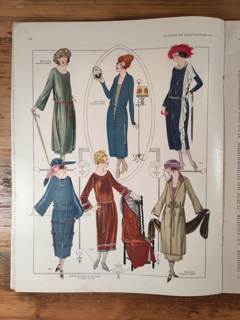 Le Miroir des Modes - October 1921, No. 4 | Vintage French Fashion Magazine with Art Deco Illustration - Vergulde Kat
