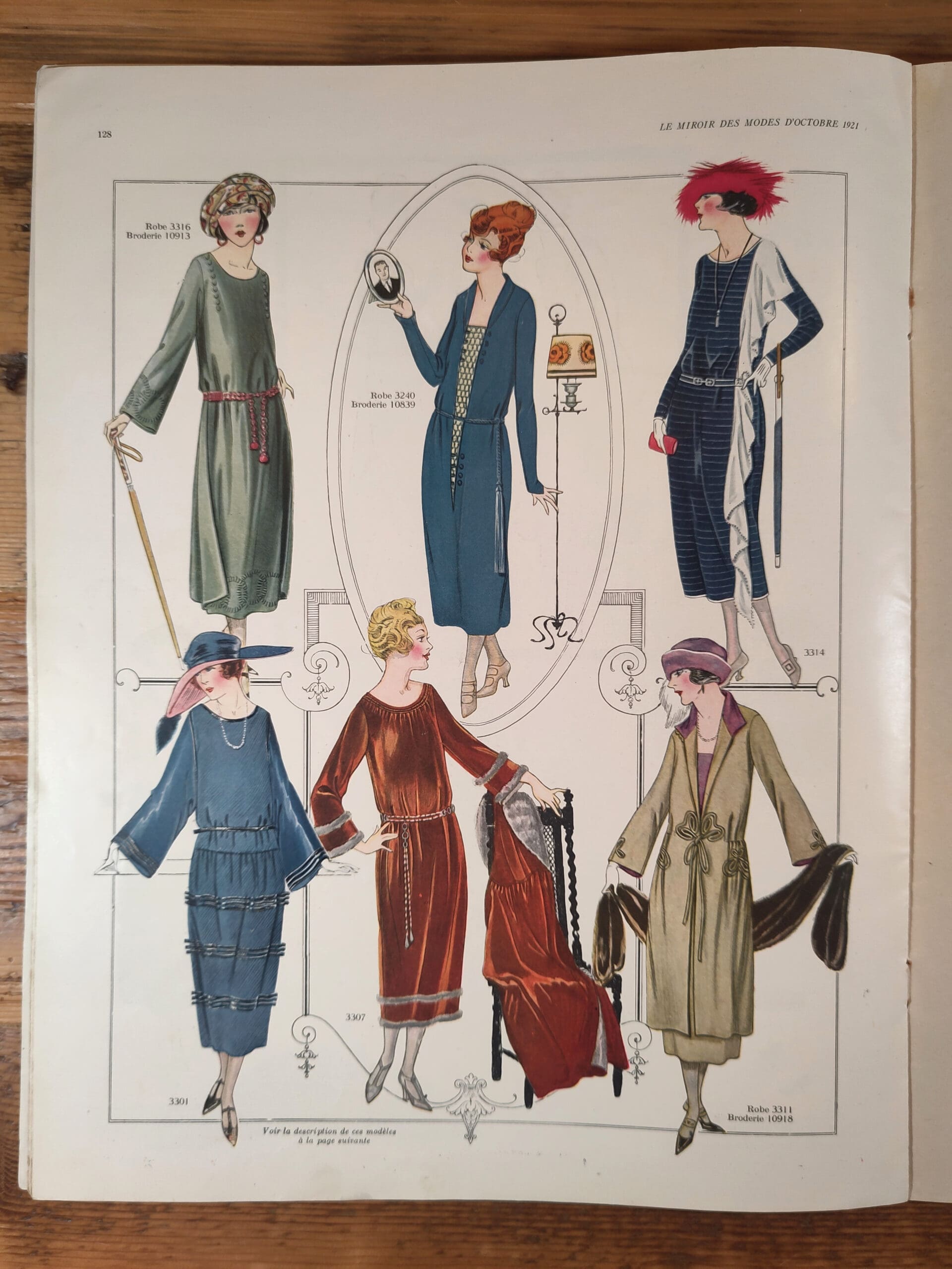 Le Miroir des Modes - October 1921, No. 4 | Vintage French Fashion Magazine with Art Deco Illustration - detail photo