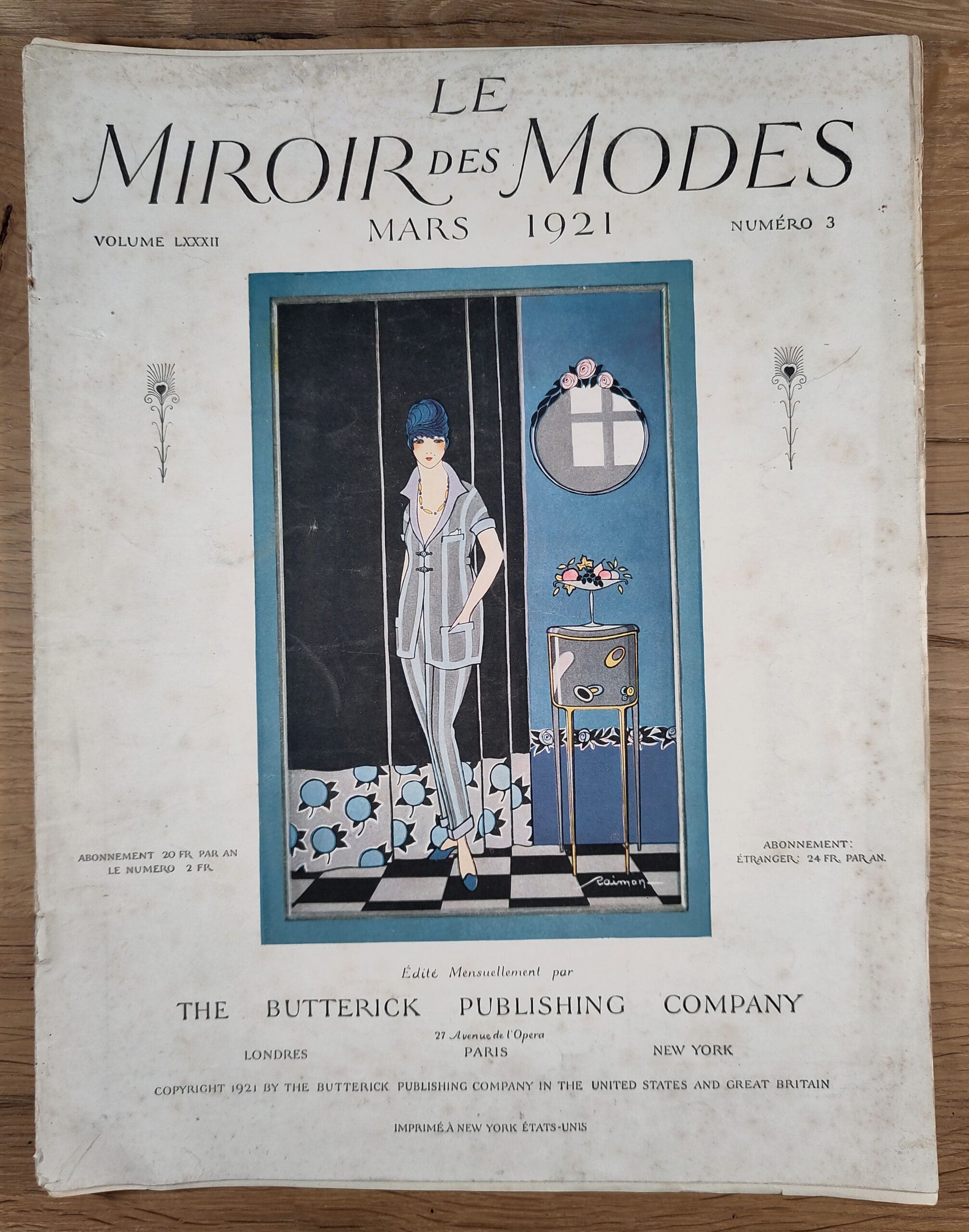 Le Miroir des Modes - March 1921, No. 3 | Art Deco Fashion magazine with Illustration by Raimon - detail photo