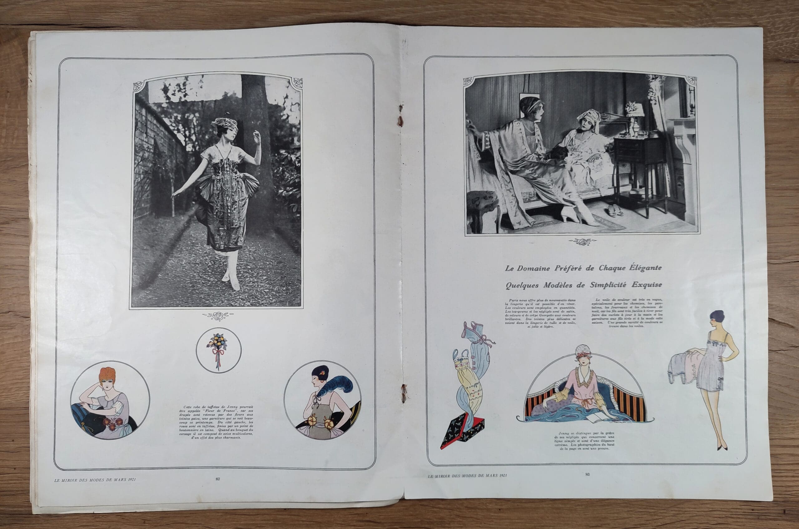 Le Miroir des Modes - March 1921, No. 3 | Art Deco Fashion magazine with Illustration by Raimon - detail photo