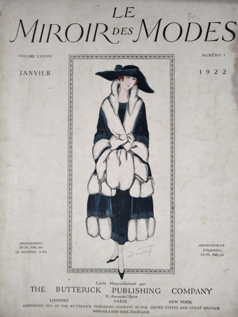Le Miroir des Modes - January 1922, No. 1 | Vintage French Fashion Magazine with Illustration by Darly - Vergulde Kat