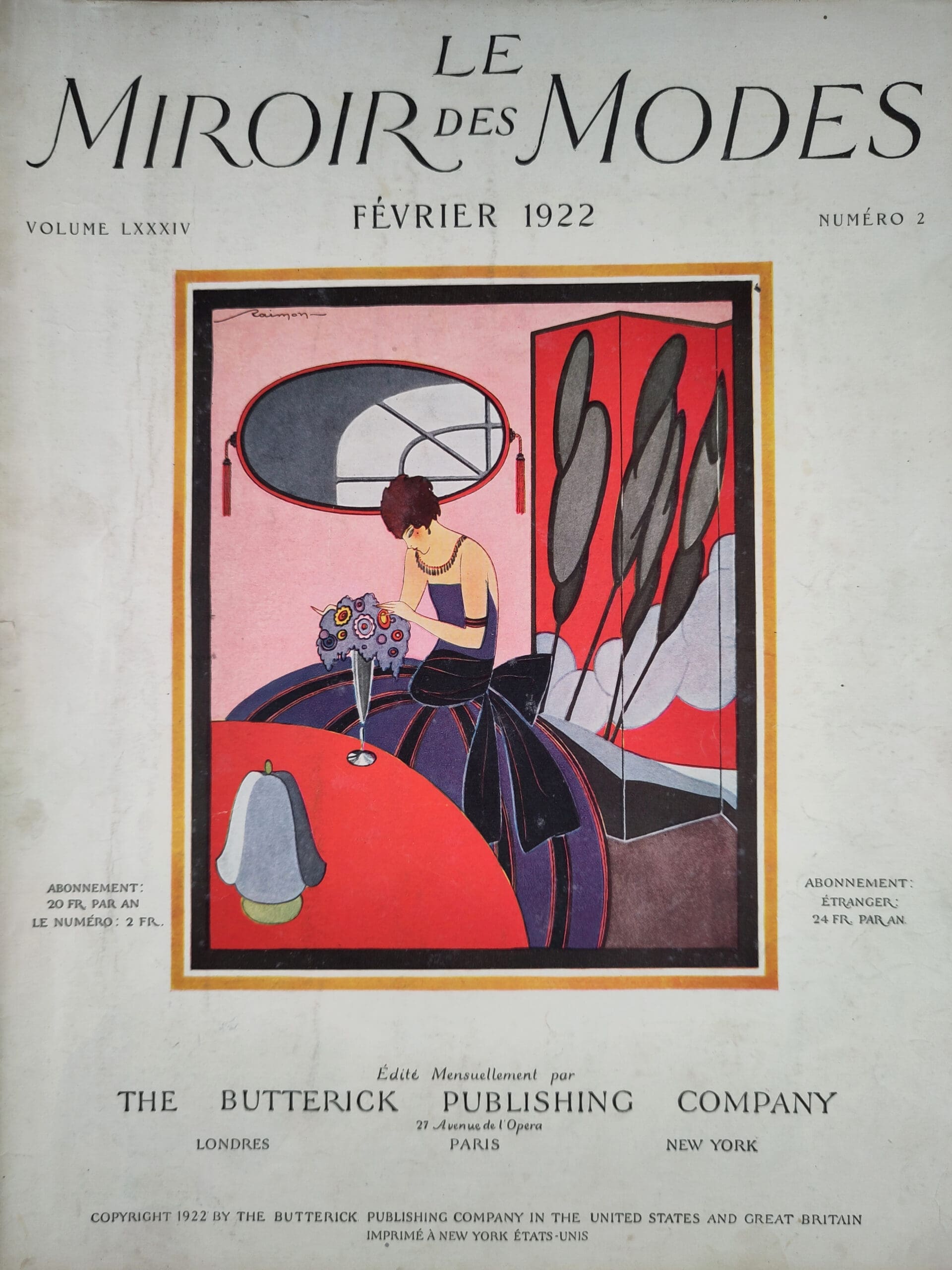 Le Miroir des Modes - February 1922, No. 2 | Art Deco Fashion magazine with Illustration by Raimon - detail photo