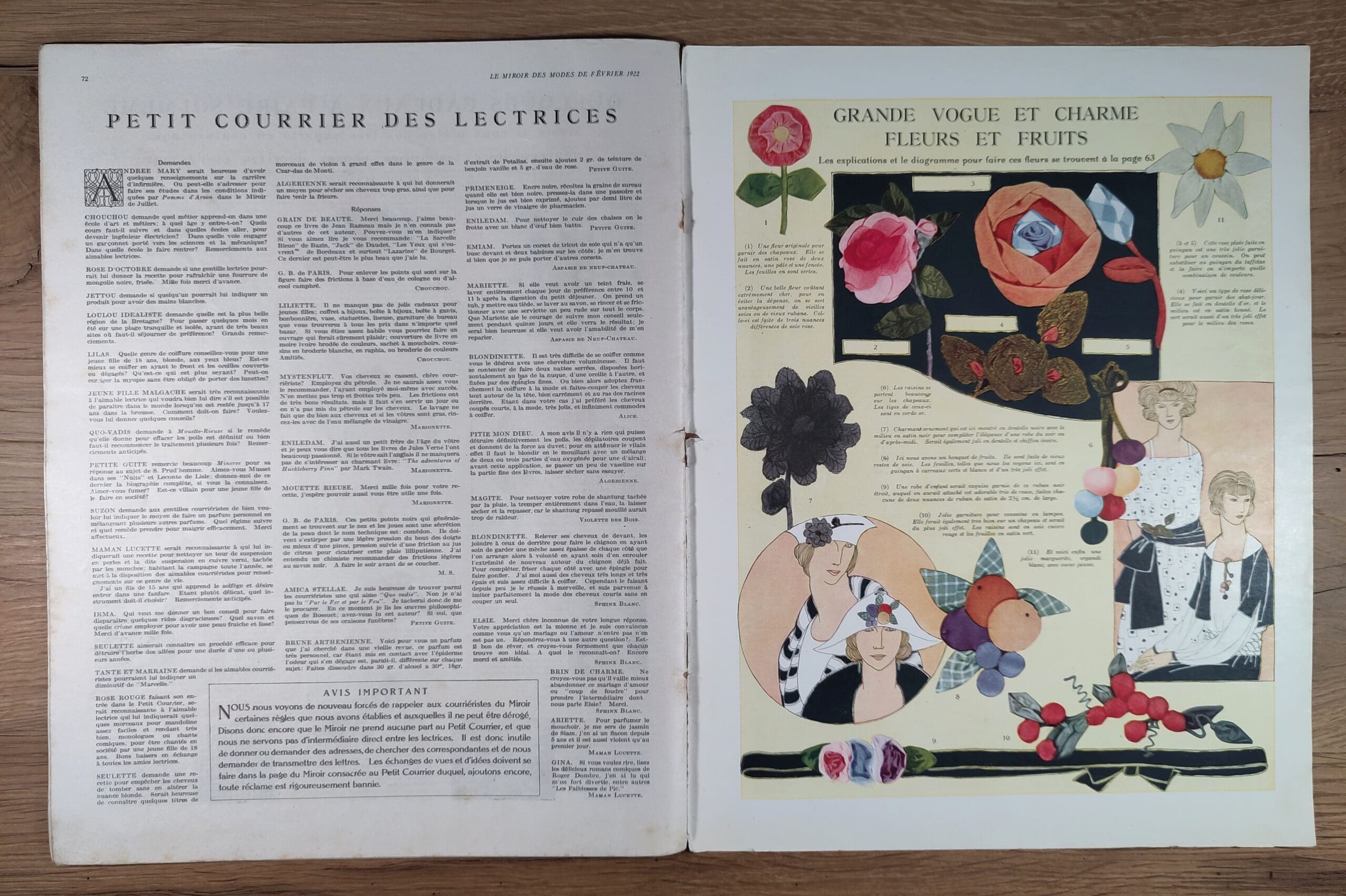 Le Miroir des Modes - February 1922, No. 2 | Art Deco Fashion magazine with Illustration by Raimon - detail photo