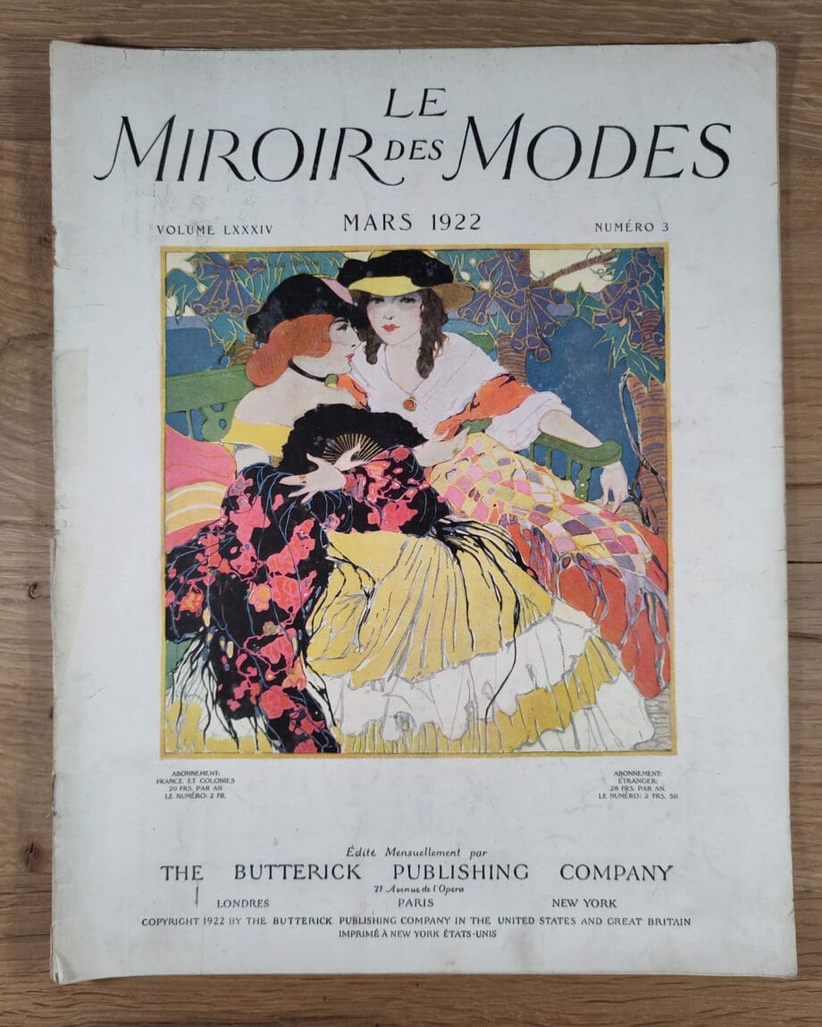 Le Miroir des Modes - March 1922, No. 3 | Vintage French Fashion Magazine with Colourful Art Deco Illustration - Vergulde Kat