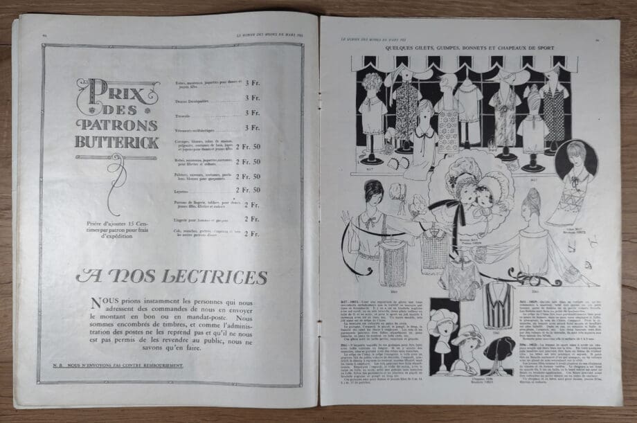 Le Miroir des Modes - March 1922, No. 3 | Vintage French Fashion Magazine with Colourful Art Deco Illustration - Vergulde Kat