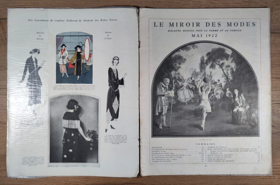 Le Miroir des Modes – Mai 1922, Nr. 5 | Vintage-Französische Modezeitschrift mit Illustrationen im Art-Déco-Stil – Vergulde Kat