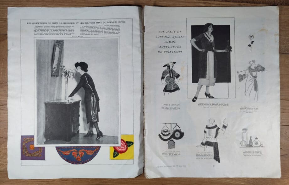 Le Miroir des Modes – Février 1921, n° 2 | Magazine de mode français vintage avec illustration romantique (Robe du Soir) – Vergulde Kat