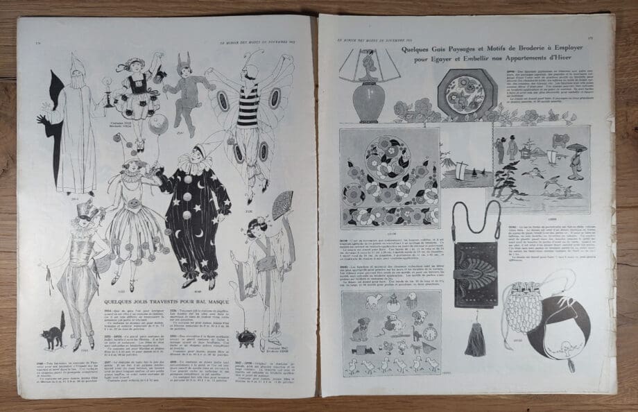 Le Miroir des Modes - November 1922, No. 5 | Vintage French Fashion Magazine with Flower Vase & Oriental Doll - Vergulde Kat