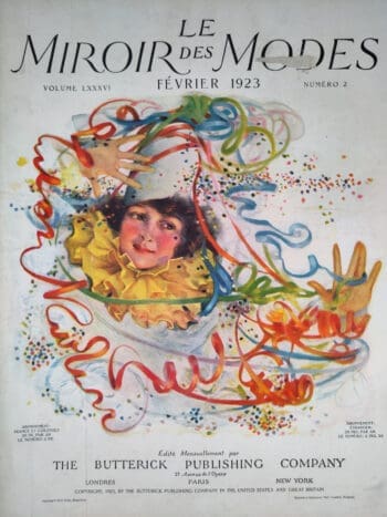 Le Miroir des Modes - February 1923, No. 2 | Vintage French Fashion magazine with Carnival illustration - detail photo