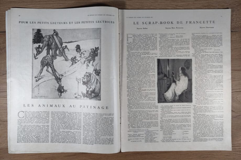 Le Miroir des Modes – Février 1923, n° 2 | Magazine de mode français vintage avec une illustration sur le thème du carnaval – Vergulde Kat
