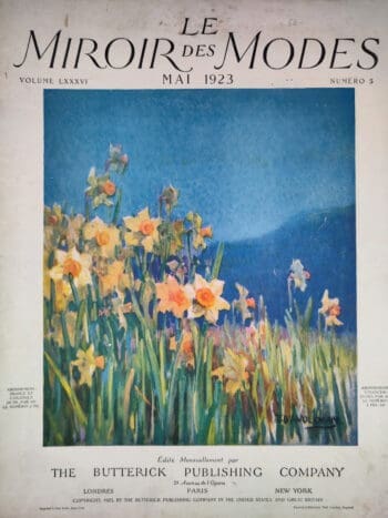 Le Miroir des Modes - May 1923 No. 5 | Vintage French Fashion Magazine with Spring Flower Illustration - detail photo
