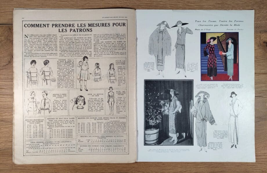 Le Miroir des Modes – Mei 1923 Nr. 5 | Vintage Frans Modeblad met Lentebloemen Illustratie – Vergulde Kat
