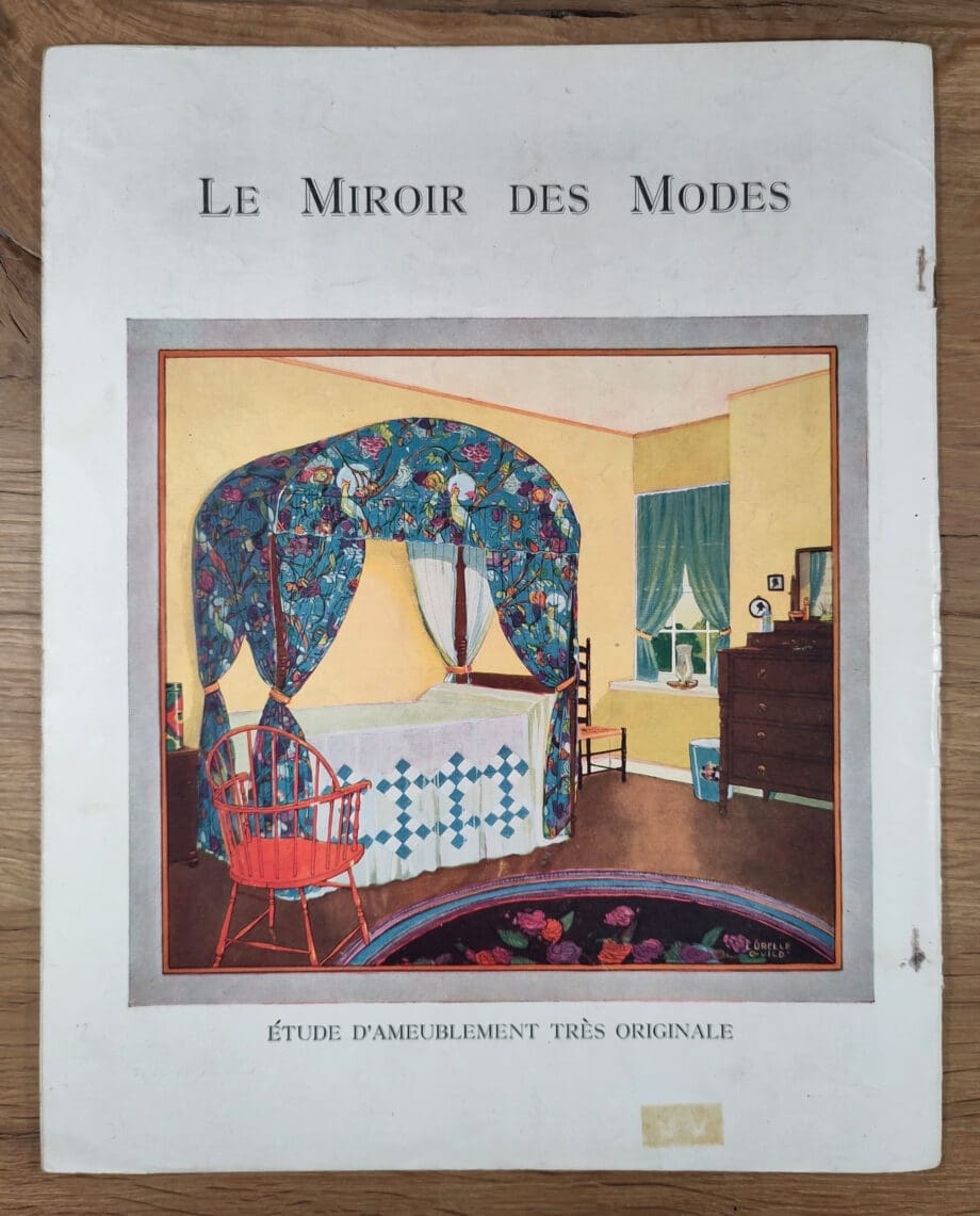 Le Miroir des Modes – Juni 1923 Nr. 6 | Vintage-französische Modezeitschrift mit einer Illustration von Mutter und Kind – Vergulde Kat