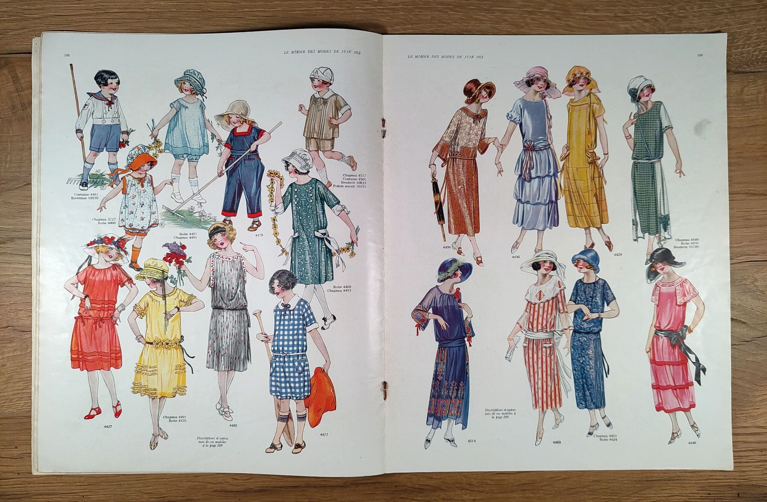 Le Miroir des Modes - June 1923 No. 6 | Vintage French Fashion Magazine with Mother and Child Illustration - detail photo