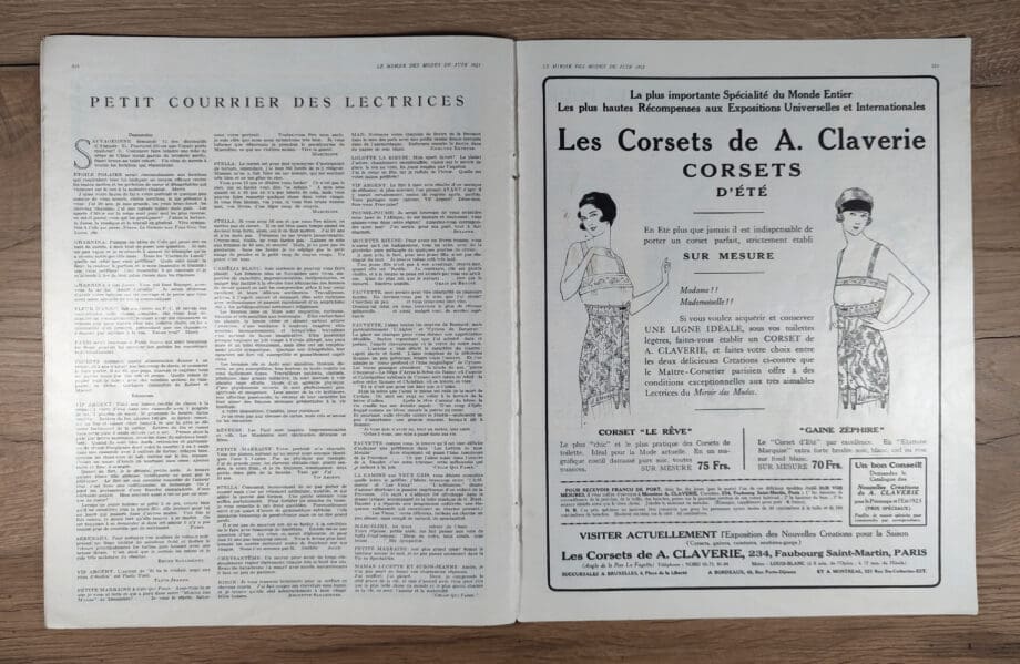 Le Miroir des Modes – Juni 1923 Nr. 6 | Vintage-französische Modezeitschrift mit einer Illustration von Mutter und Kind – Vergulde Kat