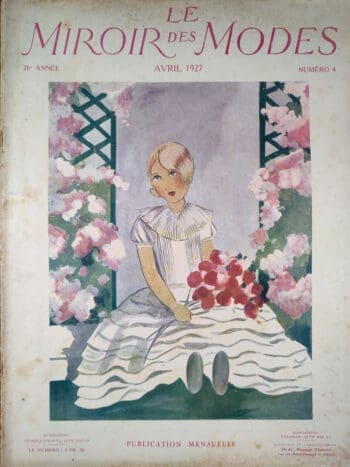 Le Miroir des Modes - April 1927 | Vintage French Fashion Magazine with Spring Illustration - detail photo