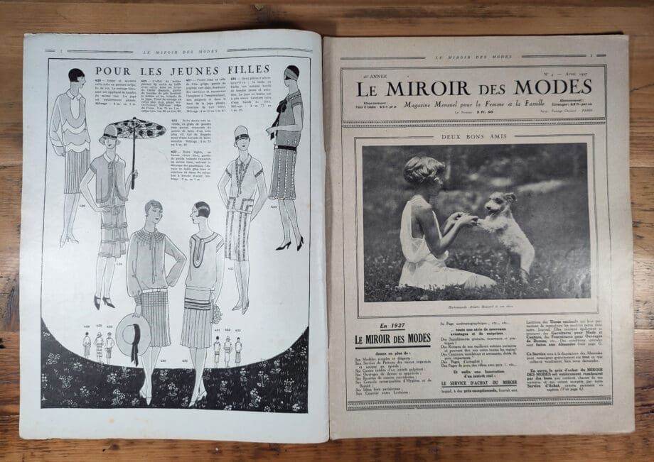 Le Miroir des Modes – Avril 1927 | Magazine de mode français vintage avec illustration printanière – Vergulde Kat