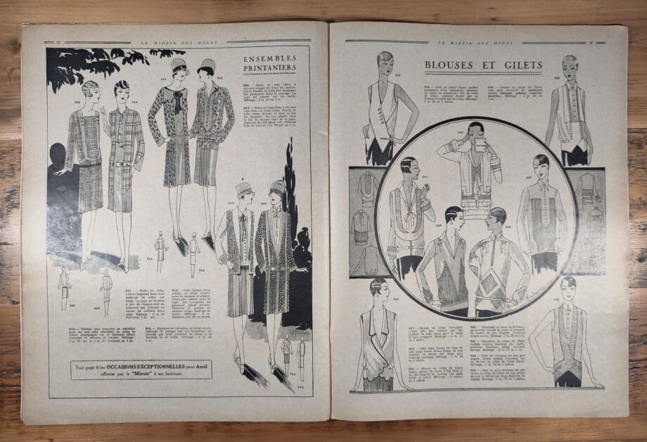 Le Miroir des Modes – Avril 1927 | Magazine de mode français vintage avec illustration printanière – Vergulde Kat