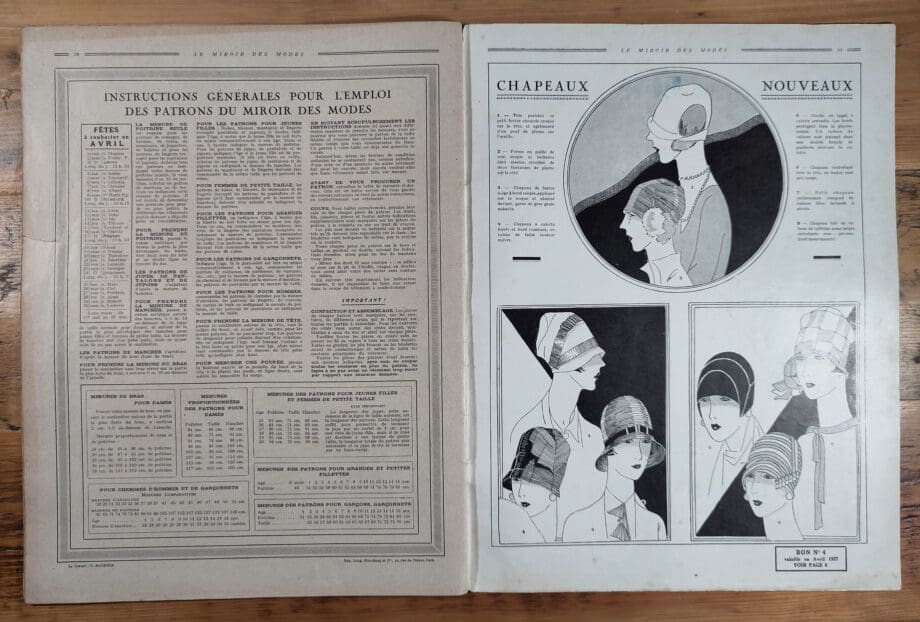Le Miroir des Modes – Avril 1927 | Magazine de mode français vintage avec illustration printanière – Vergulde Kat