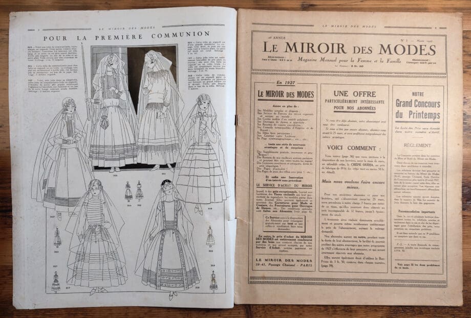 Le Miroir des Modes - March 1927 | Original Art Deco Fashion magazine from France - Vergulde Kat