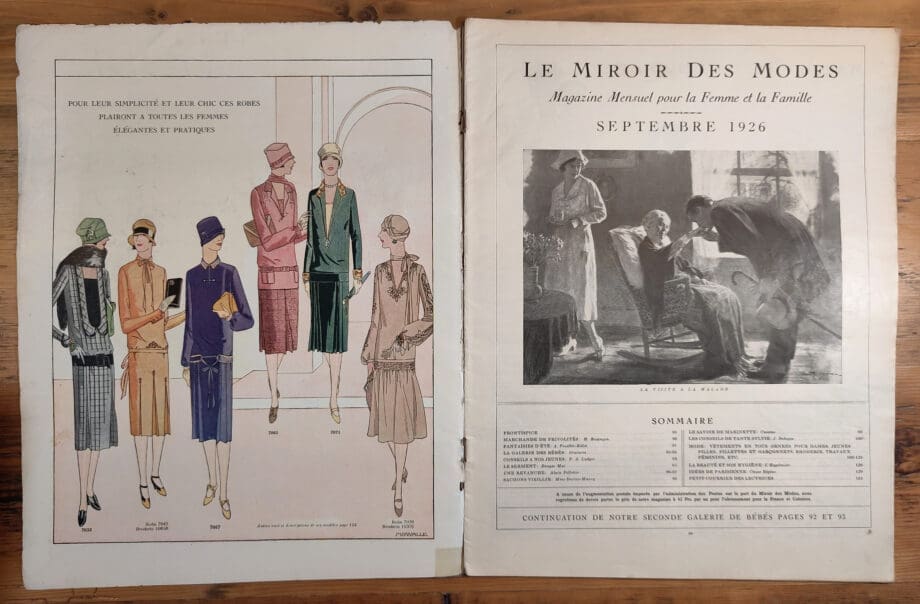 Le Miroir des Modes – September 1926 | Vintage Franse Mode Illustratie van Pearl L. Hill – Vergulde Kat