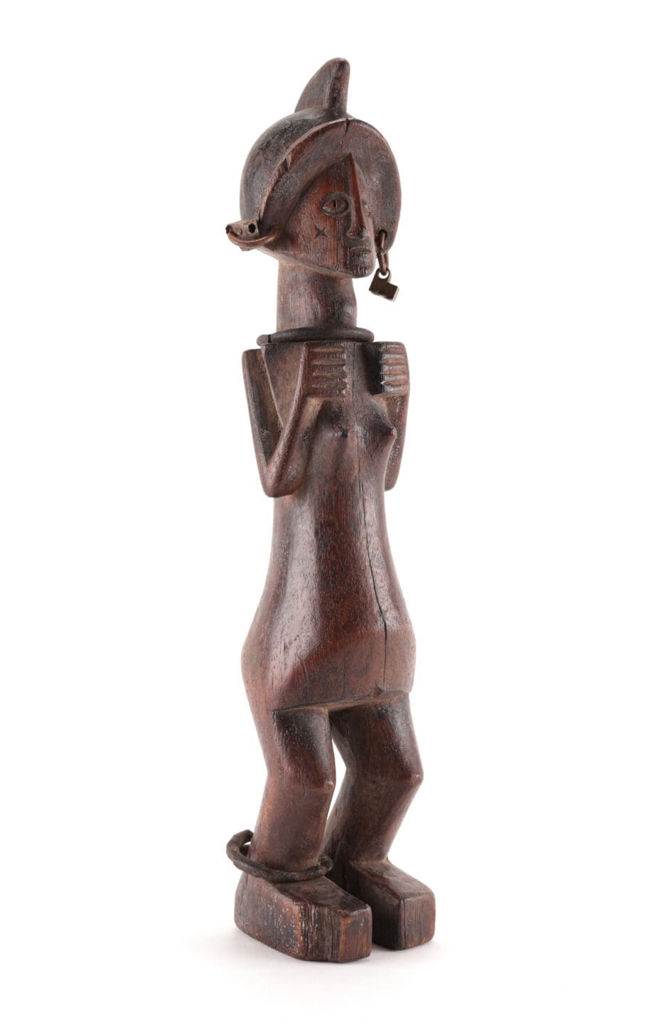 Statua degli antenati Songo dall'Angola – gioielli in metallo e fascino rituale – 36 cm – Vergulde Kat
