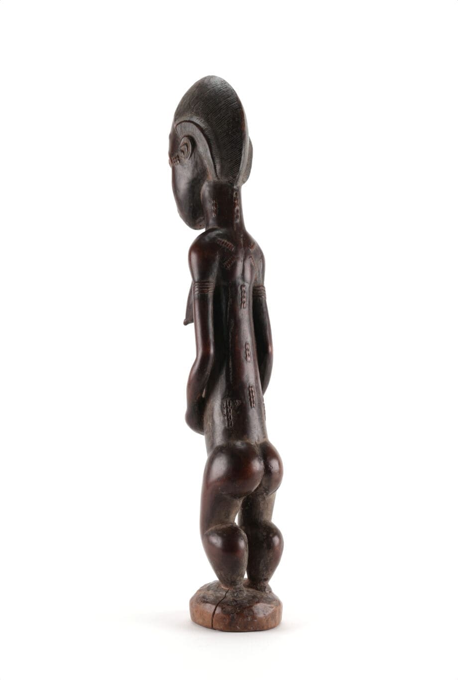 Baule Blolo Bla statue - female - Ivory Coast - 49 cm - Vergulde Kat