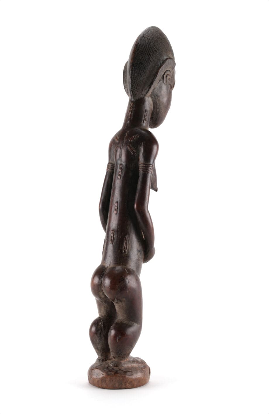 Baule Blolo Bla statue - female - Ivory Coast - 49 cm - Vergulde Kat