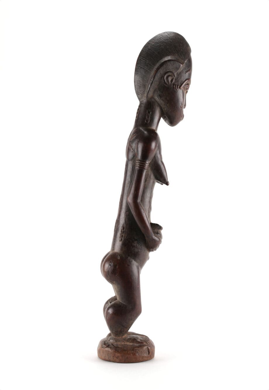 Baule Blolo Bla statue - female - Ivory Coast - 49 cm - Vergulde Kat