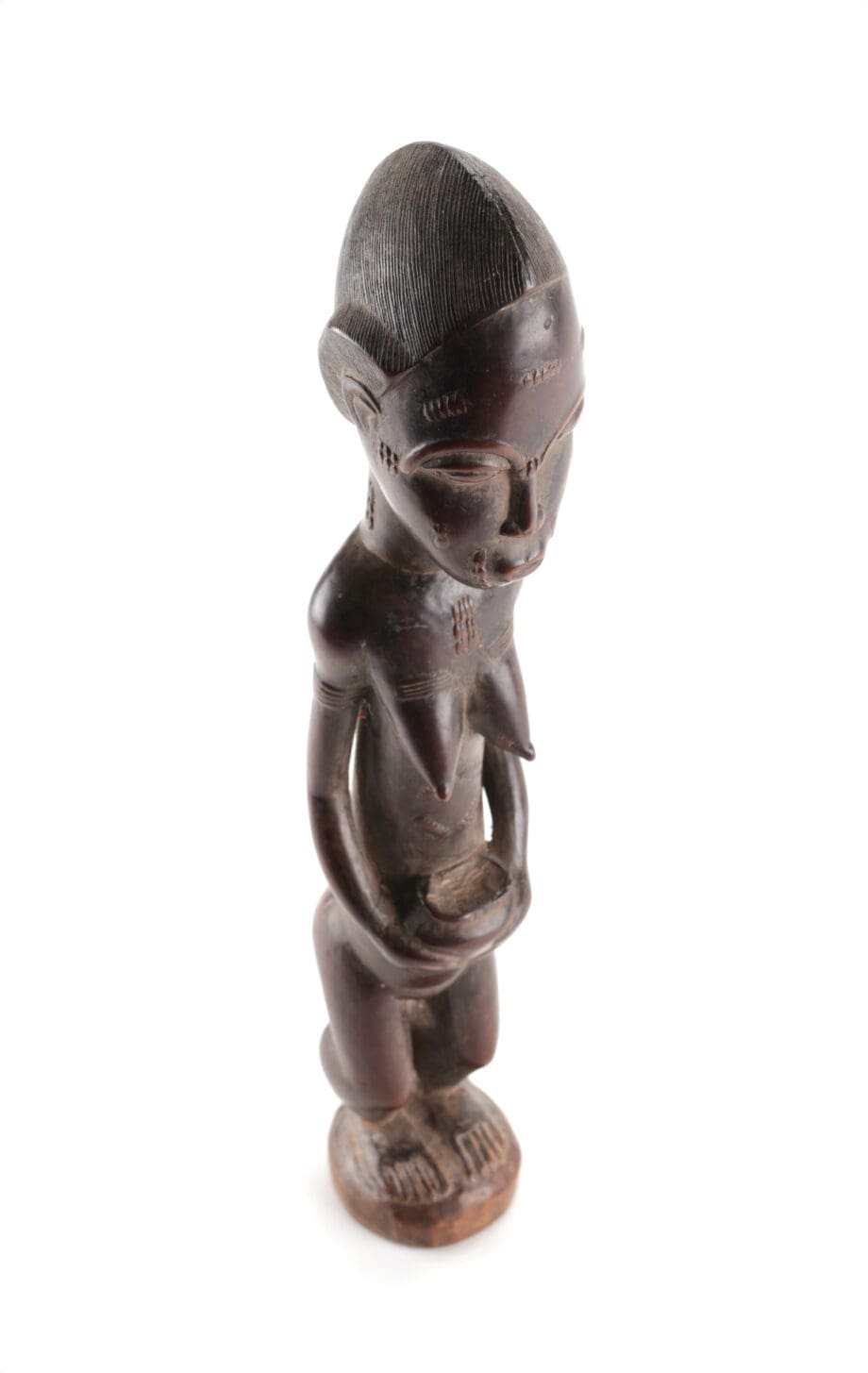 Baule Blolo Bla statue - female - Ivory Coast - 49 cm - Vergulde Kat