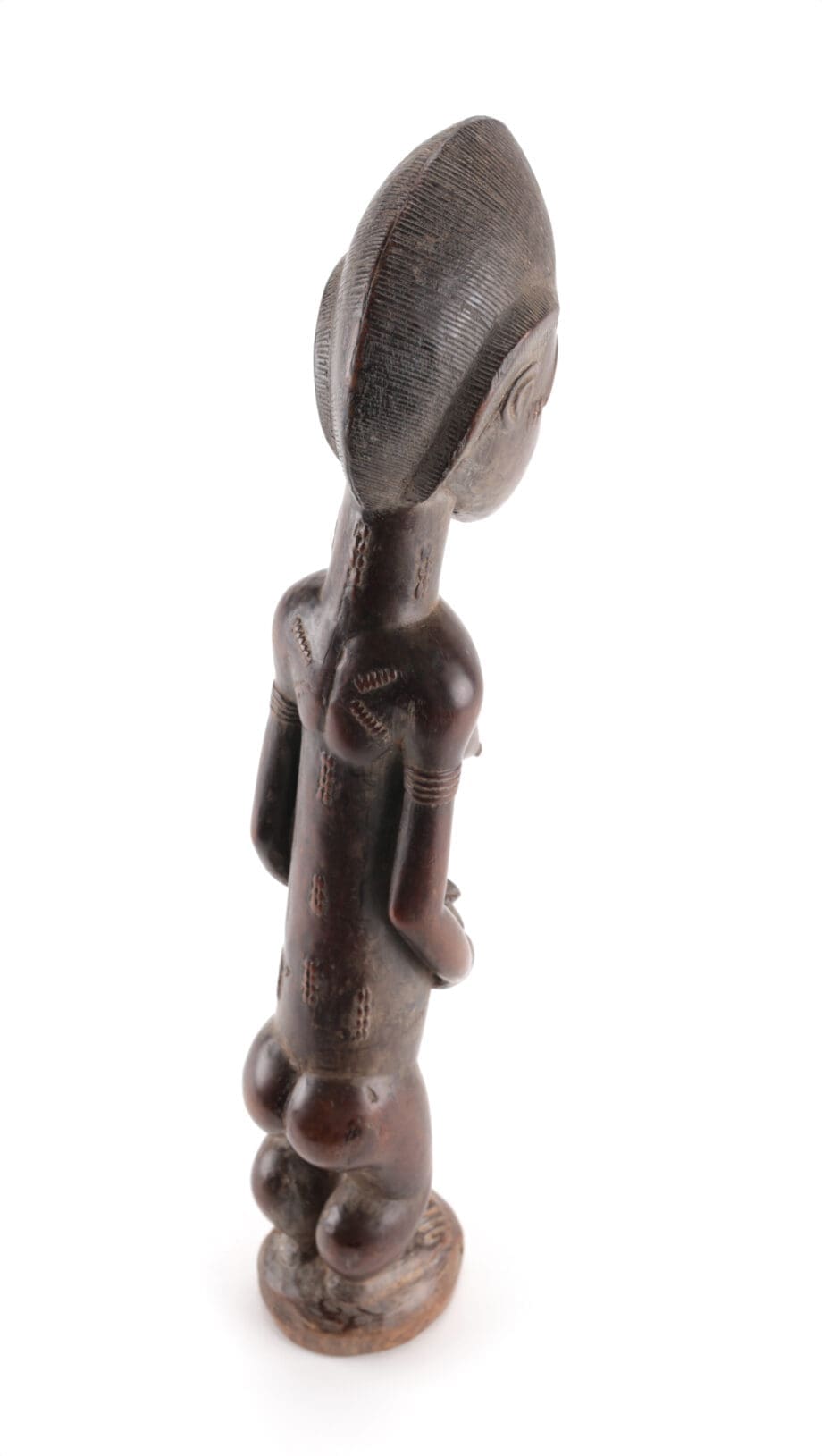 Baule Blolo Bla statue - female - Ivory Coast - 49 cm - Vergulde Kat