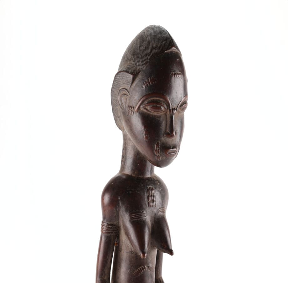 Baule Blolo Bla statue - female - Ivory Coast - 49 cm - Vergulde Kat