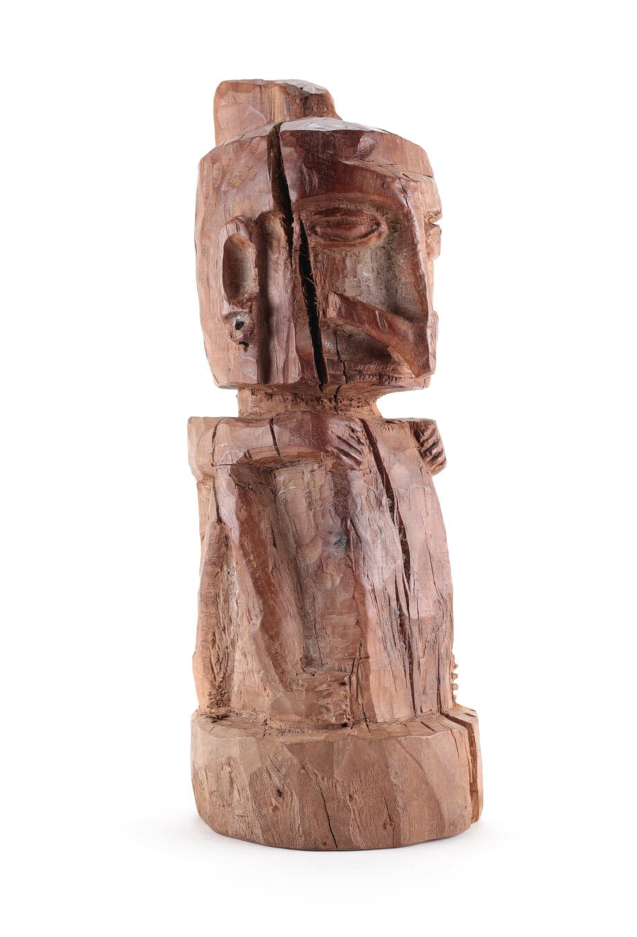 Korwar statue Biak - Geelvinkbaai (Papua, Indonesia) - 34.5 cm - Vergulde Kat
