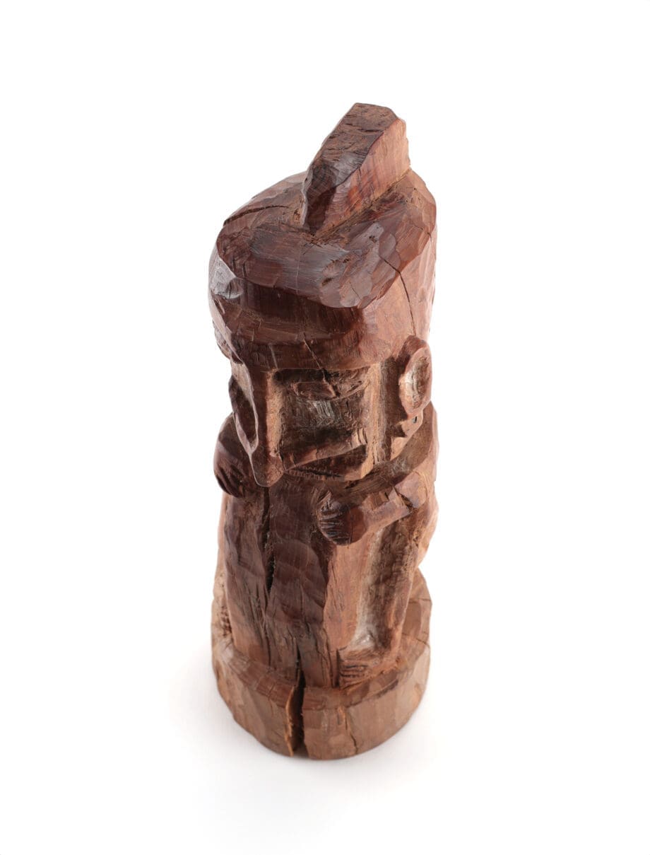 Korwar statue Biak - Geelvinkbaai (Papua, Indonesia) - 34.5 cm - Vergulde Kat