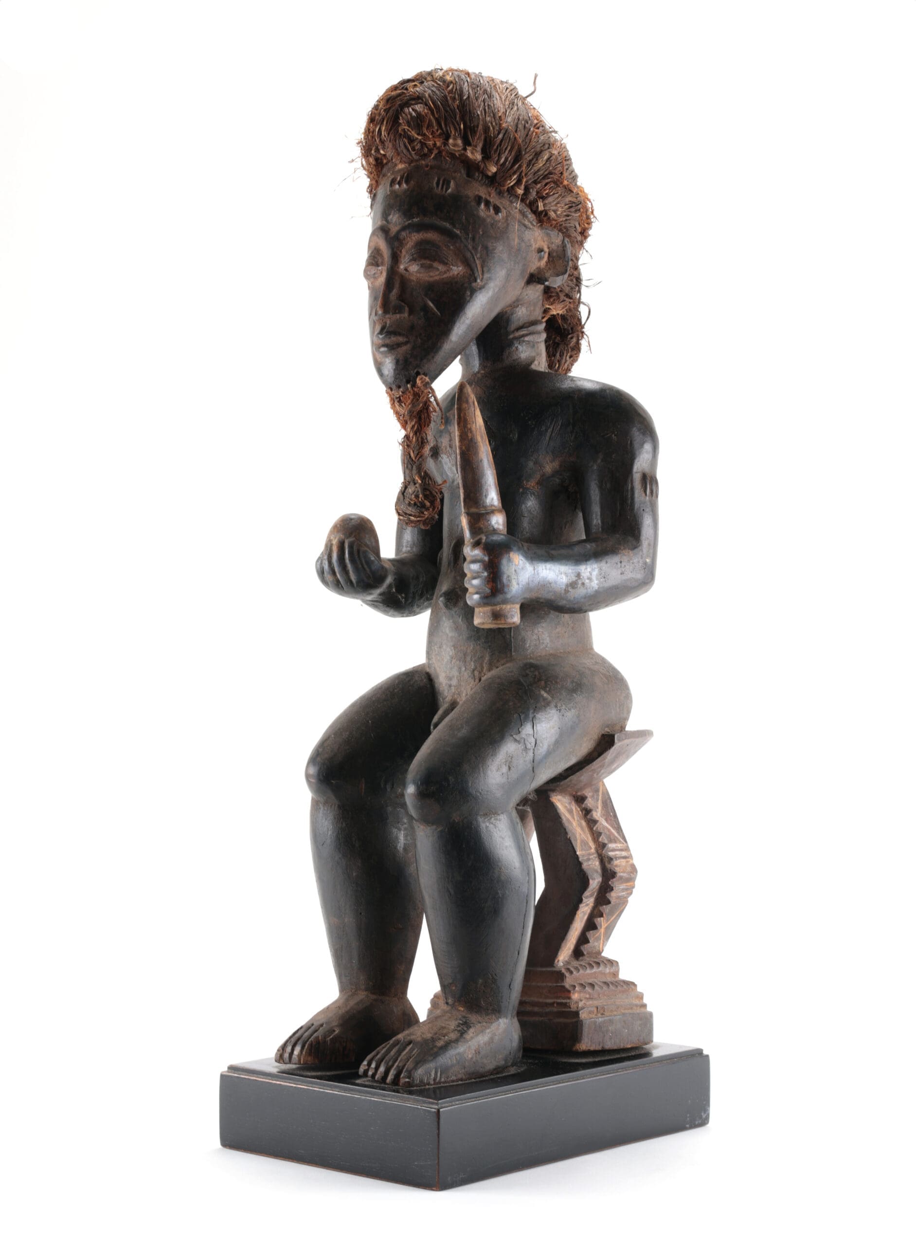 Baule statue with gourd and dagger - Ivory Coast - 54 cm - detail photo