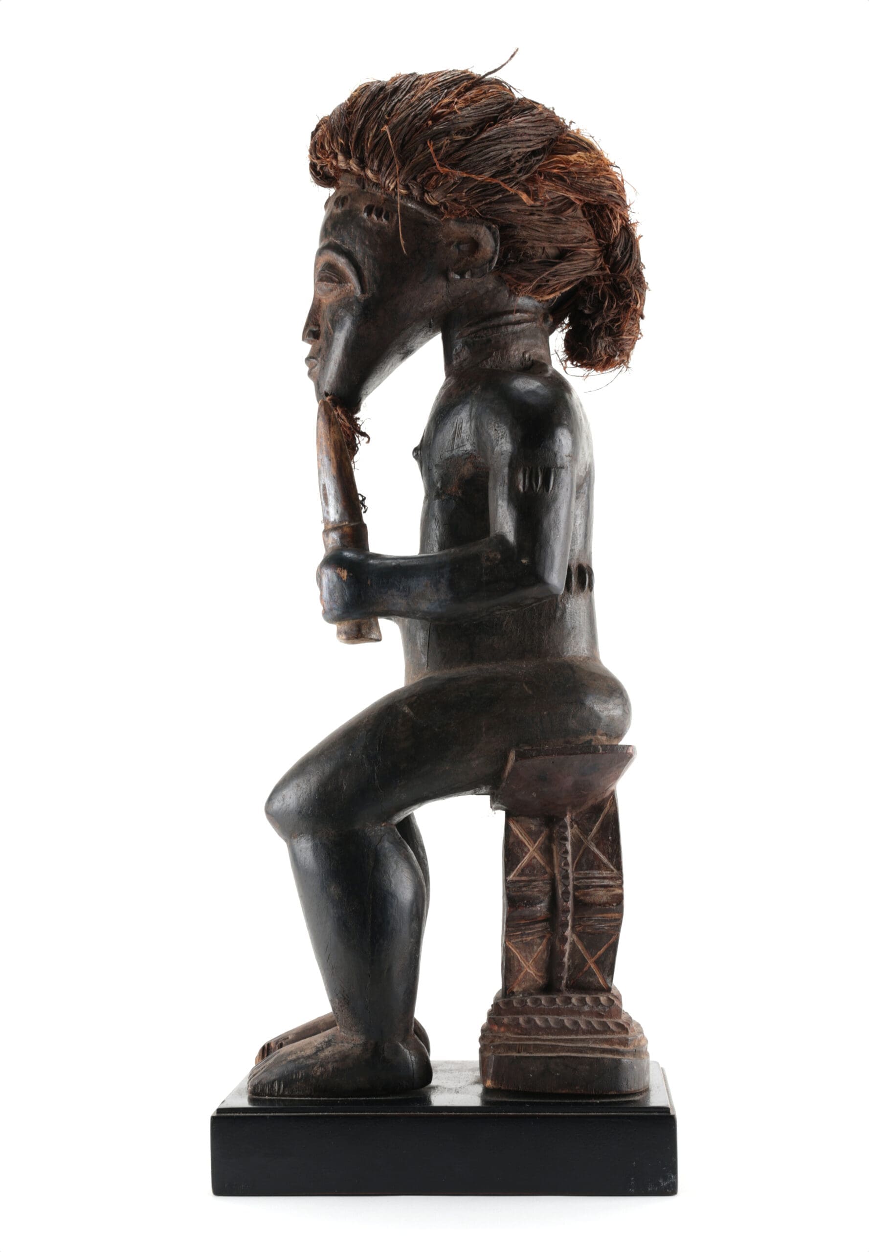 Baule statue with gourd and dagger - Ivory Coast - 54 cm - detail photo