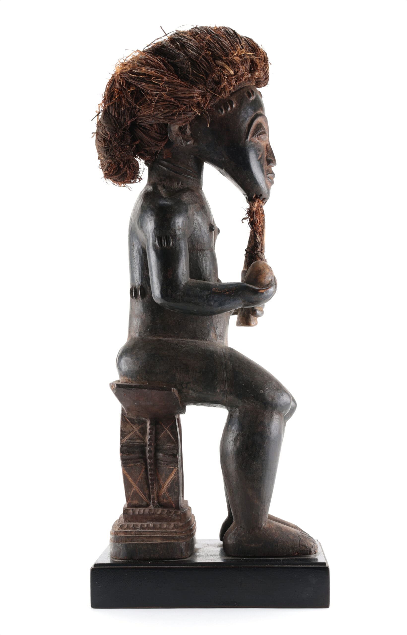 Baule statue with gourd and dagger - Ivory Coast - 54 cm - detail photo