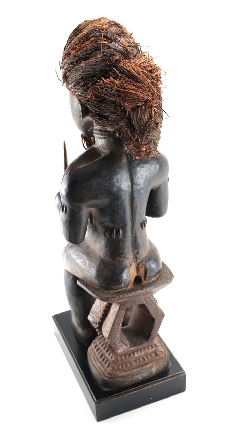 Baule statue with gourd and dagger - Ivory Coast - 54 cm - Vergulde Kat
