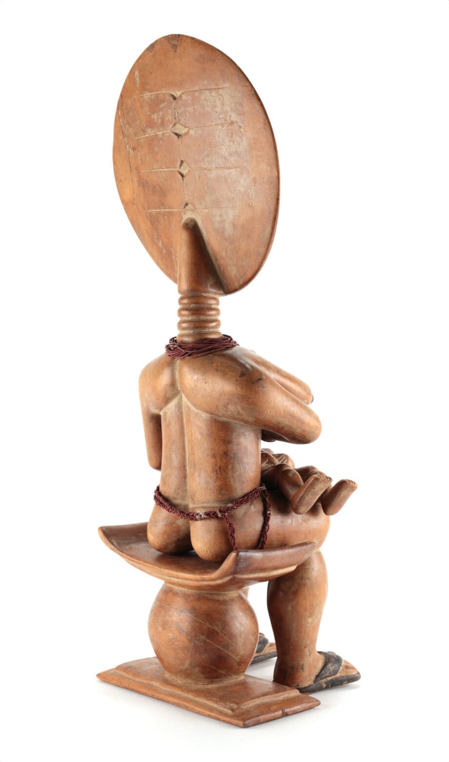 Grande statua Akan – madre con bambino e sgabello – Ghana – Vergulde Kat