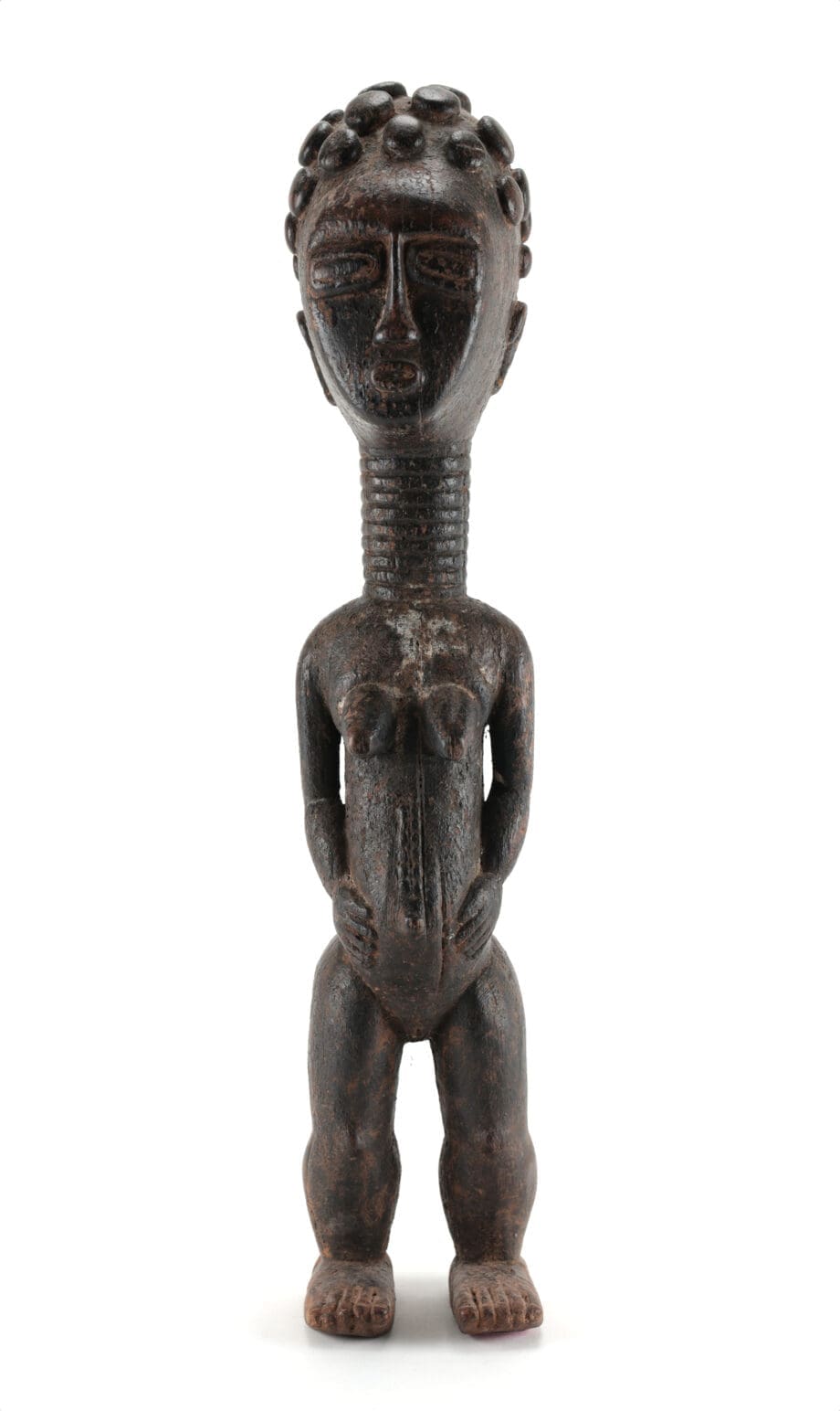 Statua degli antenati Akan con acconciatura e collari – Ghana – Vergulde Kat
