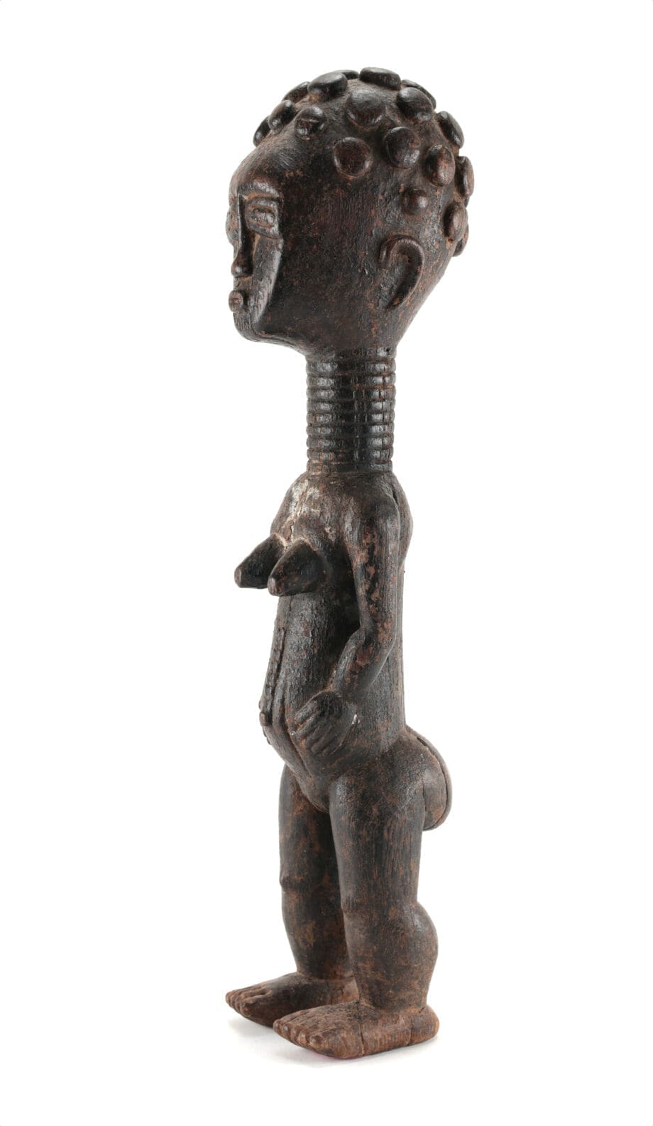 Statua degli antenati Akan con acconciatura e collari – Ghana – Vergulde Kat