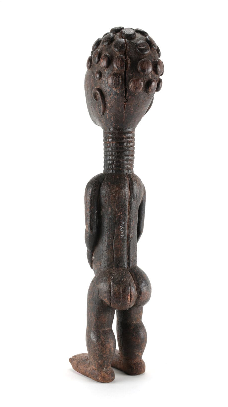 Statua degli antenati Akan con acconciatura e collari – Ghana – Vergulde Kat