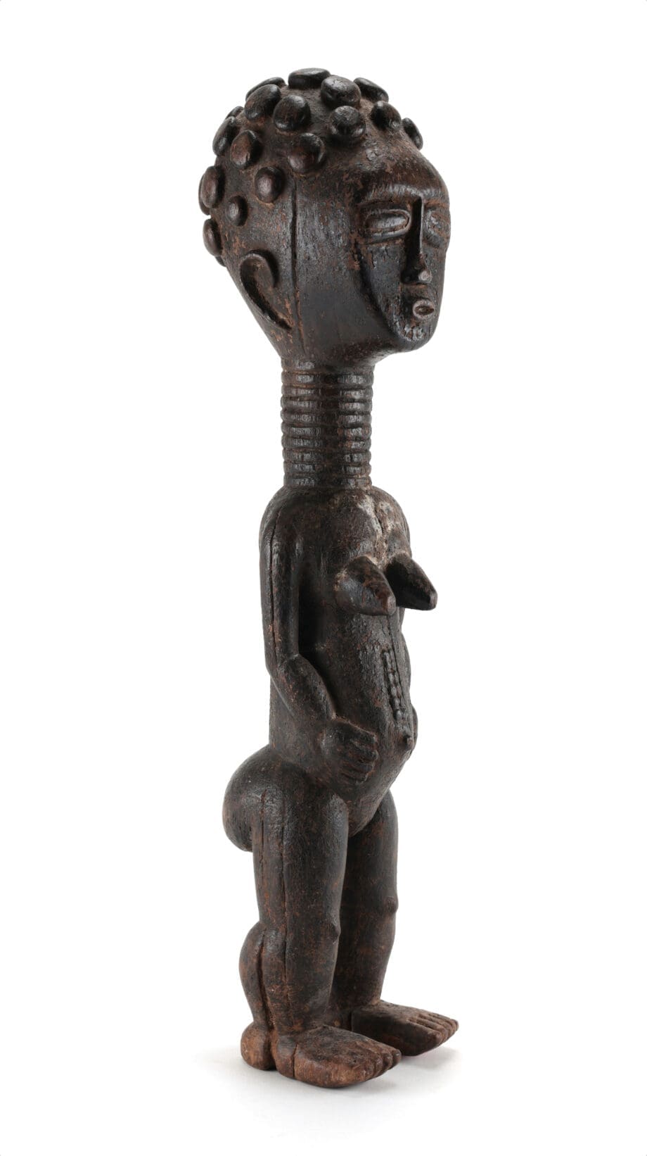 Statua degli antenati Akan con acconciatura e collari – Ghana – Vergulde Kat