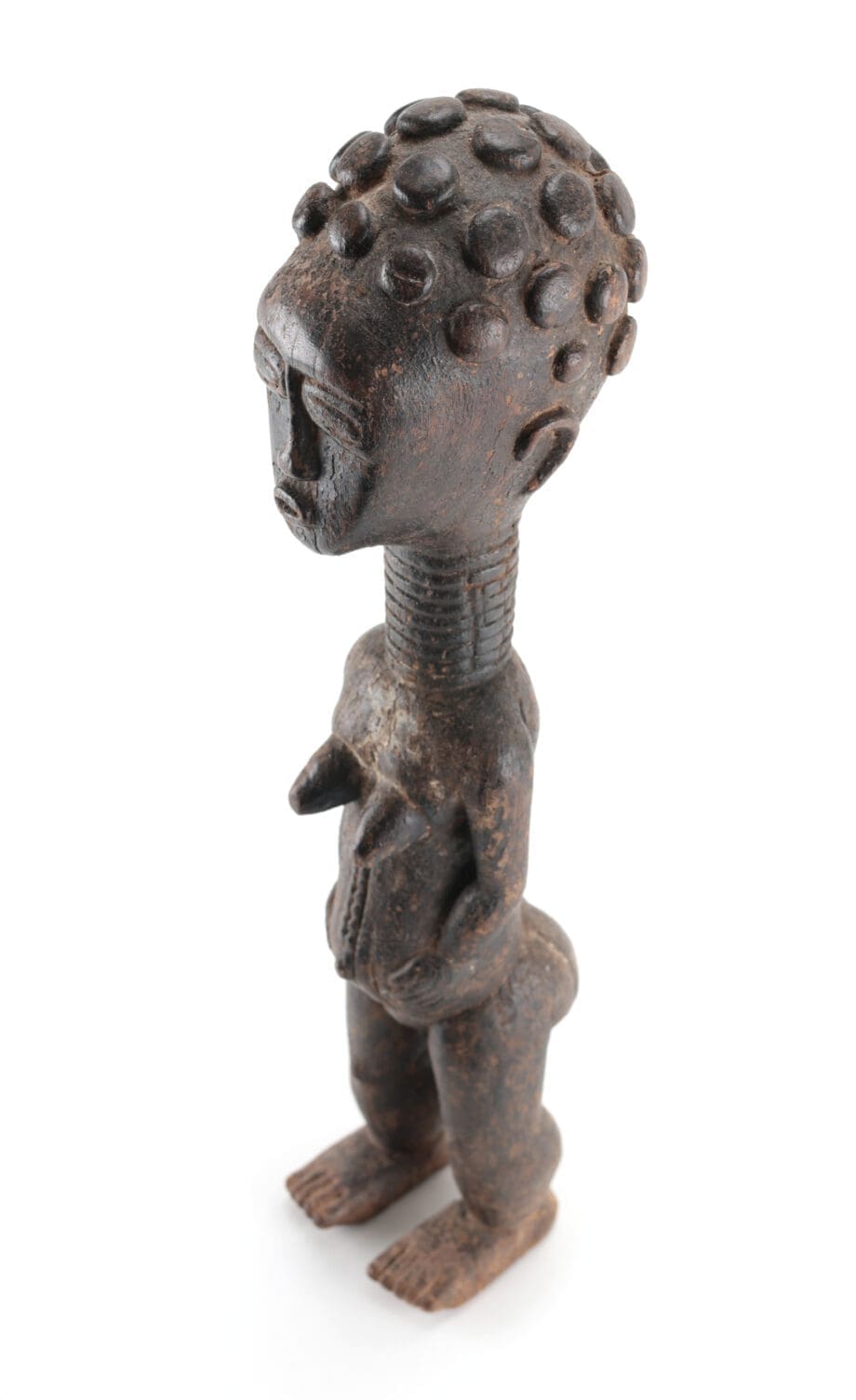 Statua degli antenati Akan con acconciatura e collari – Ghana – Vergulde Kat